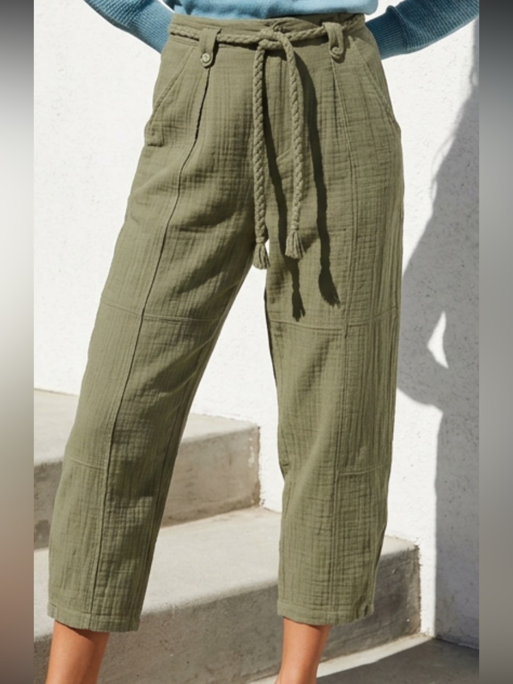 Joie | Joie Marin Sage Green Cropped Pants | Gauze pants NWT size 4